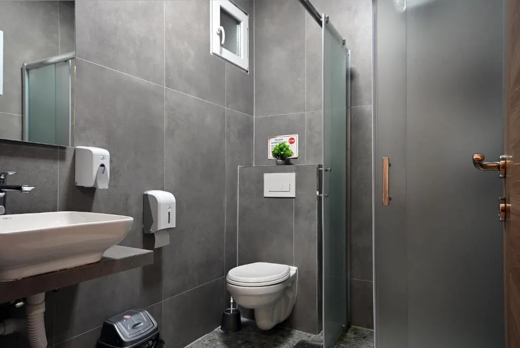 Modern bathroom in concrete finish